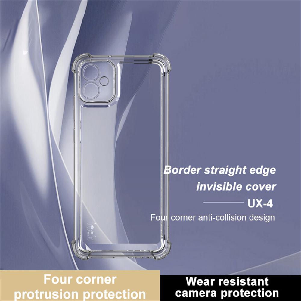 IMAK UX-4 Series for Samsung Galaxy F04 4G/M04 4G/A04e 4G Case Straight Frame Four Corner Shockproof Clear TPU Cover