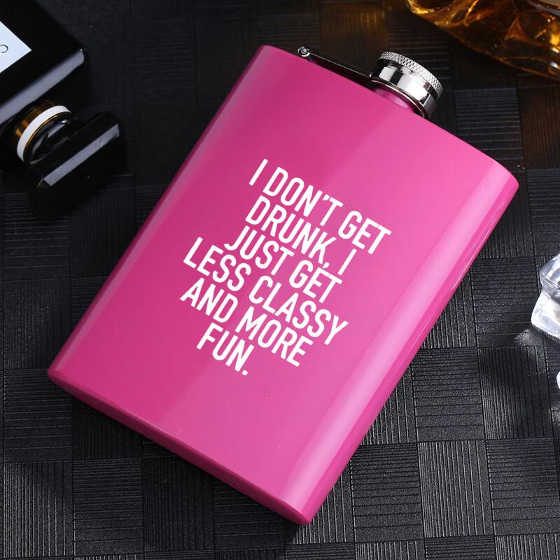 Shangqi Pink Metal Hip Flask Set for Women