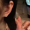 Silver needle zircon circle earrings niche personality simple high-end stud earrings small fashion temperament earrings women