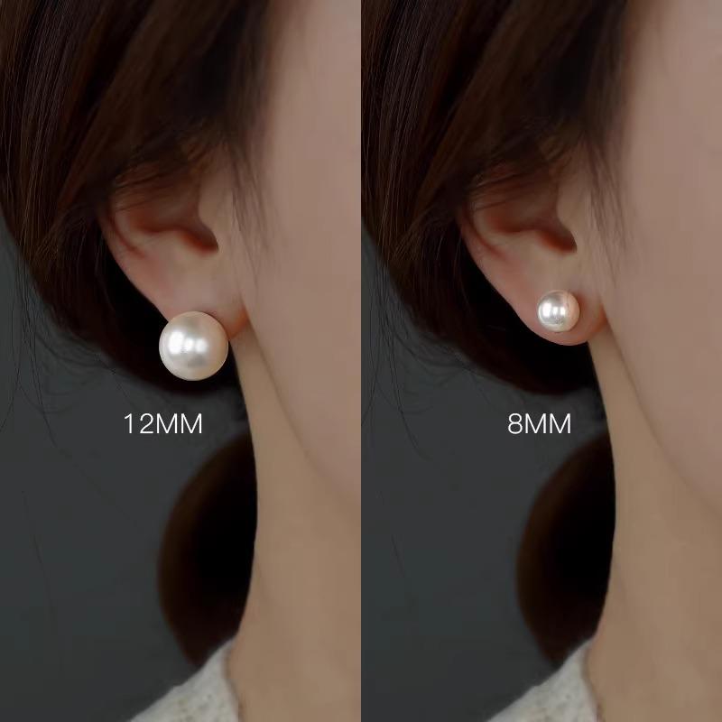 

Colorful Retro Pearl Sterling Silver Stud Earrings with Strong Luster