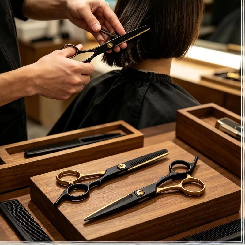New Professional Hair Cutting Scissors Home Hair Cutting Barber Salon Thinning Shears Stainless Steel Hairdressing Black Golden