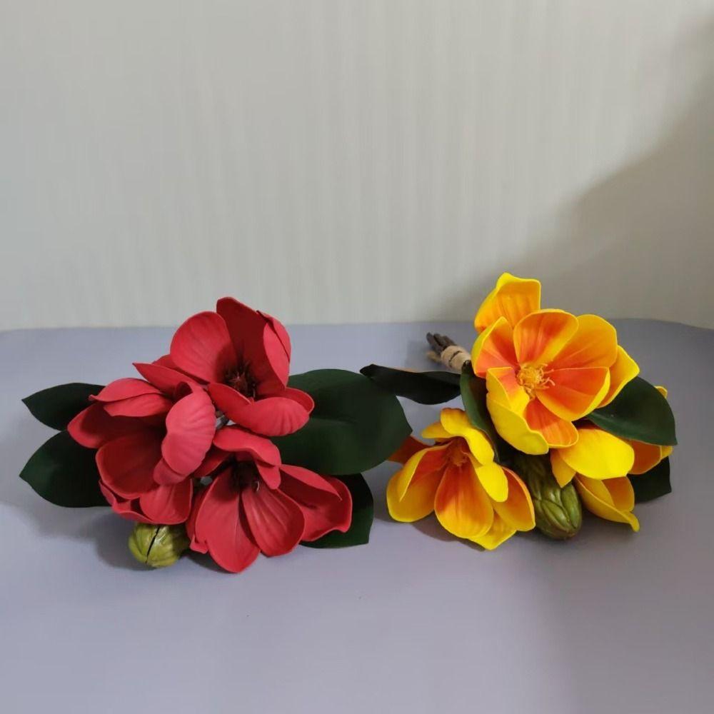 Real Touch Artificial Magnolia EVA Fake Orchid Lifelike Simulated Flowers  Gift