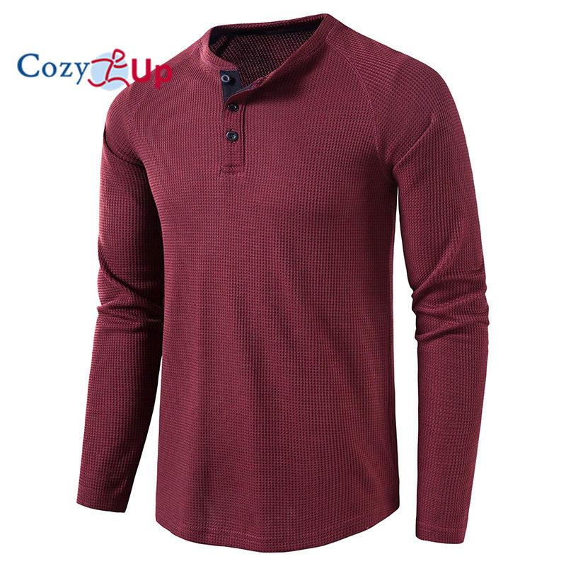 Cozy Up T-Shirts für Herren, BeefyT Henley-Shirts für Herren, Langarmshirts für Herren