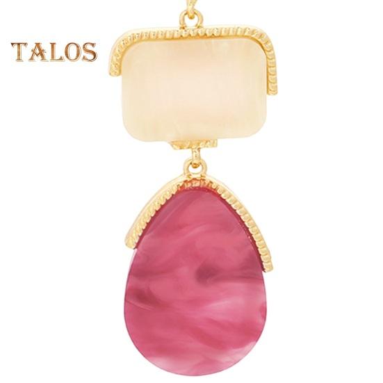 1 Pair Women Hanging Earrings Exaggerated Geometric Color Matching Smooth Bohemian Style Club Party Dangle Earrings Ear Jewelry