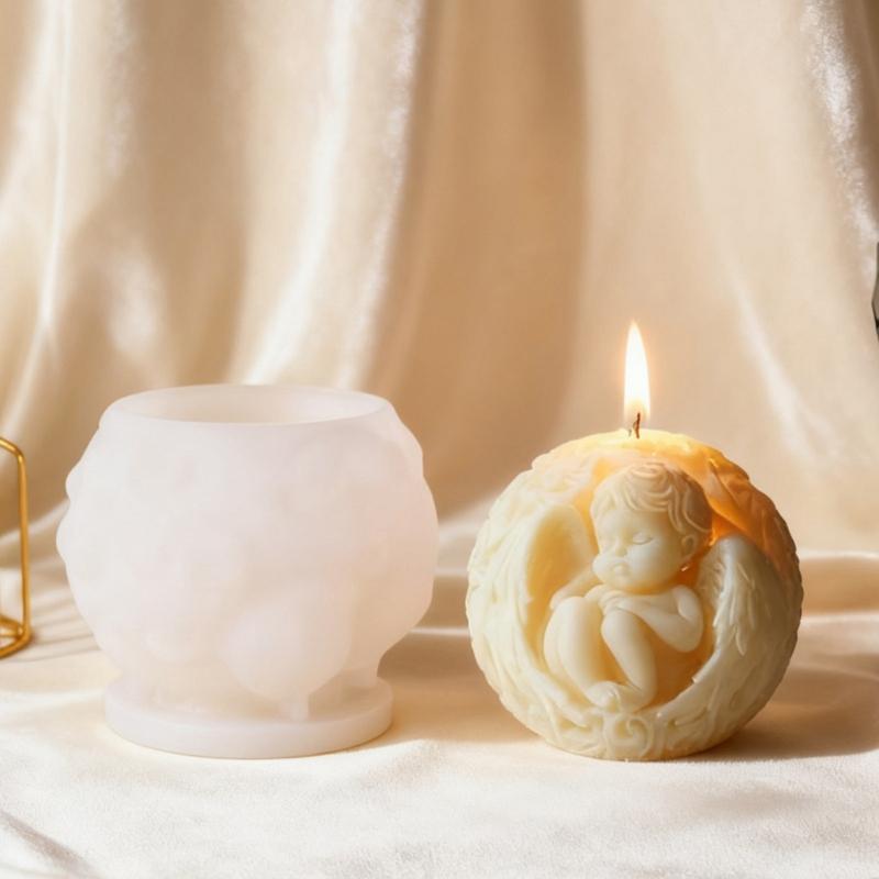 Reusable Silicone Mould for Making Angel Shaped Candle Soap and Craft with Artistic Styles