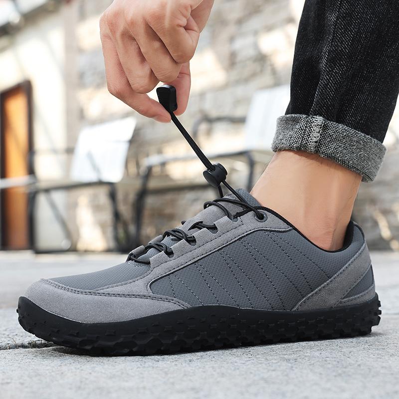 Herren Barfuß Freizeitschuhe Schwarz Breite Fußspitze Fahrerschuhe Graue Sneaker Yoga Fitnessschuhe Große Größe