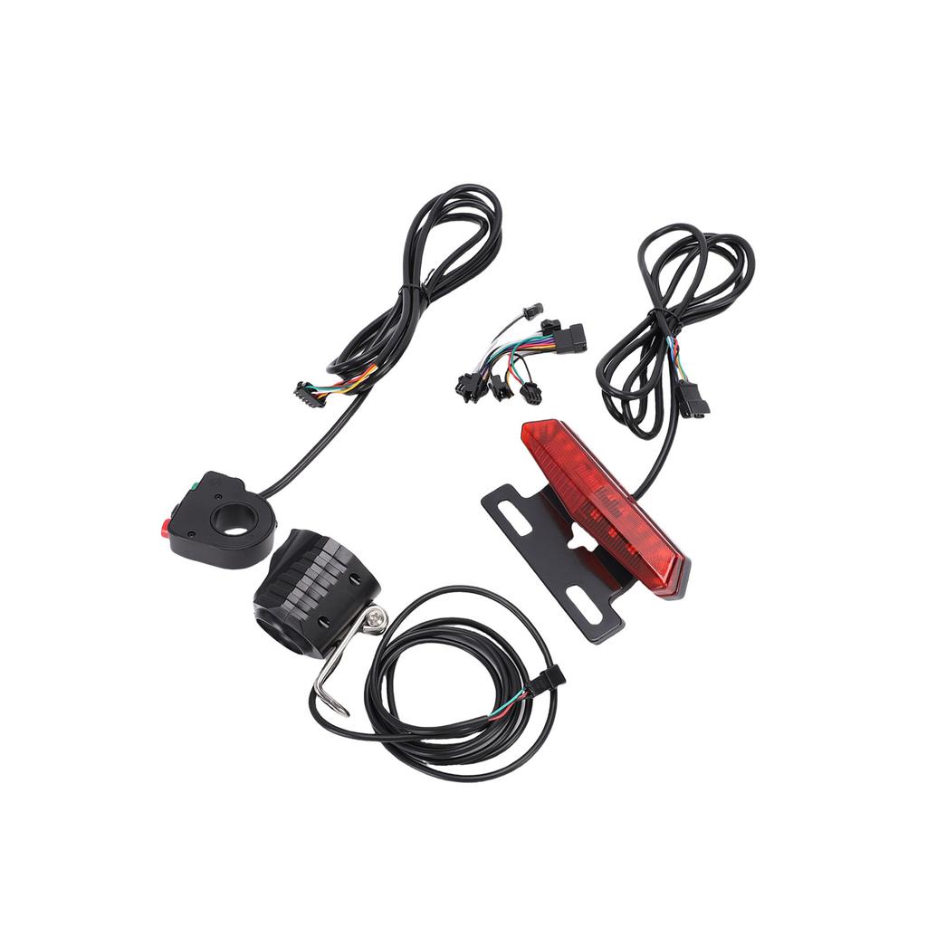 Electric Bike Light Set 5Pin Key Switch Headlight Horn Taillight with Turn Signal Front Rear Warning Lights and