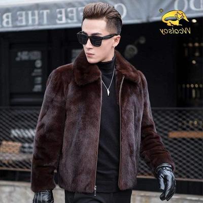 Herren Top Imitation Nerzhaar Imitationspelzjacke Verdickt Übergröße Imitationspelz Samt Herbst- und Winterbekleidung