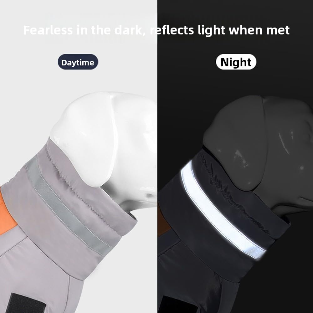 Winter Pet Clothes With Reflective Design, Thick Dog Clothing For Warmth, Dog Cotton Coat