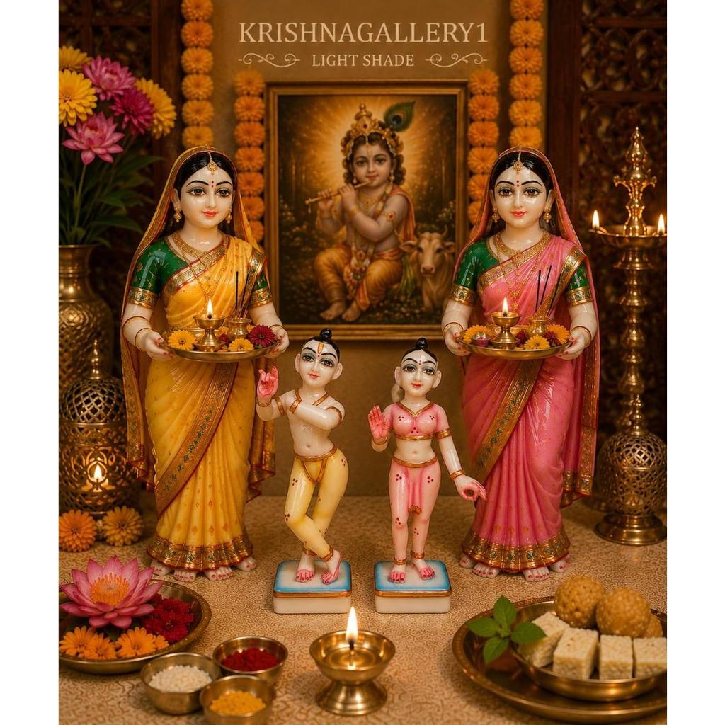 Polvere di Marmo Iskon Radha Krishna Murti Coppia Giugale Radhe Shyam Murti Statua Idolo per Casa Pooja Pezzo Regalato Idolo di Janmashtami Misura 22,86 cm
