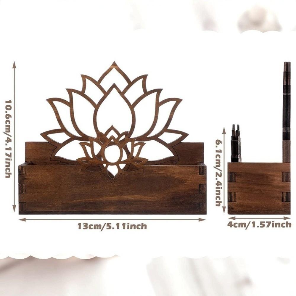 Lotus Shape Tissue Box Holder Wooden Napkin Stand Fashion Card Storage Box Office Desktop