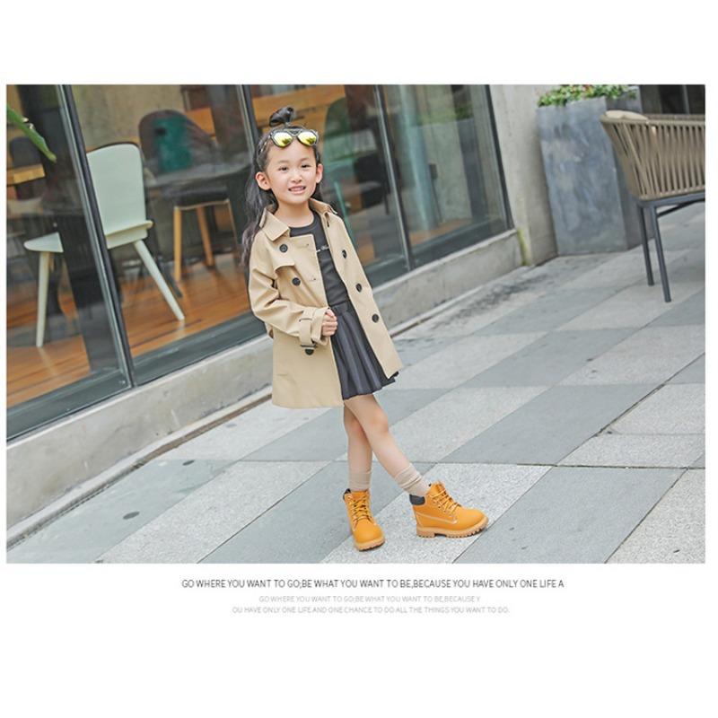 Stivali corti per bambini alla moda retrò autunno e inverno nuovi stivali singoli in pelle per ragazze stivali casual in pelle per ragazzi
