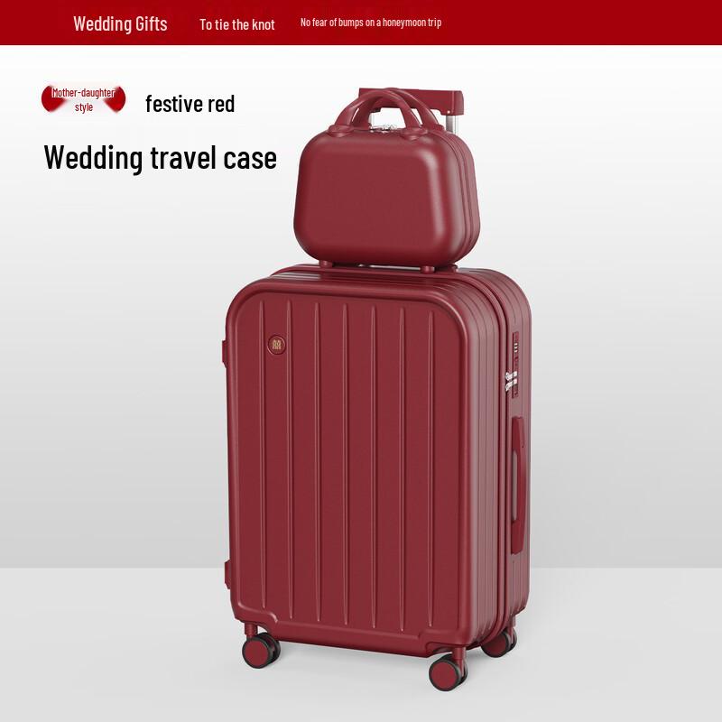

JOURHEY SHI Red Wedding Trolley Suitcase 20 inch
