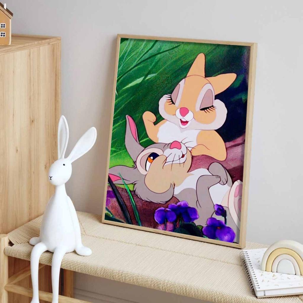 DIY Diamond Painting Two Cute Little Rabbits Cross Stitch Kit Mosaic Art Diamond Painting Full Circle Diamond Home Decoration