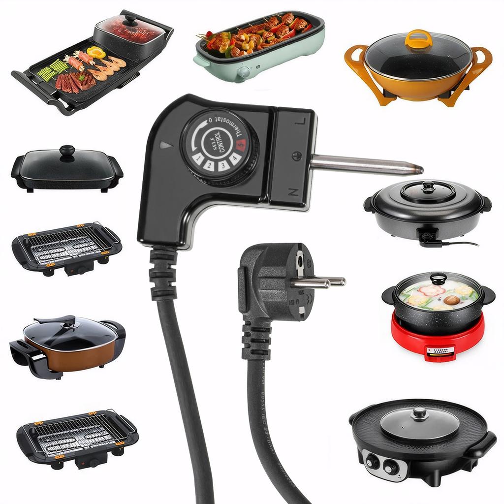 Adjustable Temperature Electric Baking Pan Thermostat Control Cord Electric Cooker Hot Pot  Power Cord Temperature Control