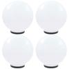 VidaXL 4x Lampes à LED sous Forme de Boule Sphérique Eclairage Lampes Solaires Lampes d'Allée Lumière de Jardin Patio 277144