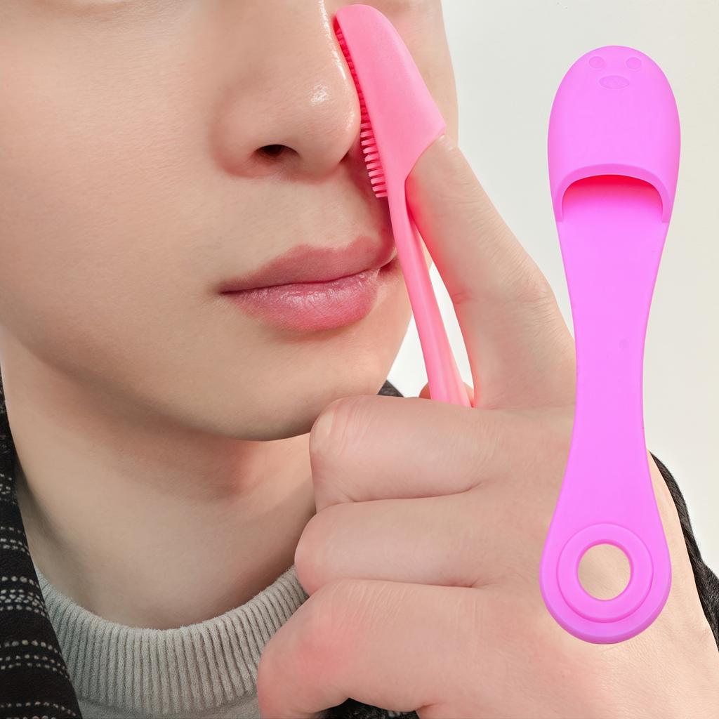 2 pièces Brosse de nez douce en silicone pour le nettoyage du visage, l'élimination des points noirs, brosse de nez, brosse exfoliante pour le nettoyage du visage, outil de soin.