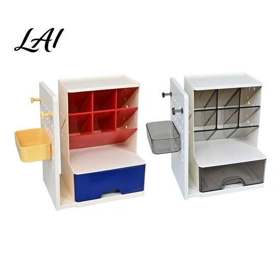 Adjustable Bookends for Book Pen Organizer with Retractable And Pegboard Multi-Functional Angled Makeup Student Dormitory Desk Accessories