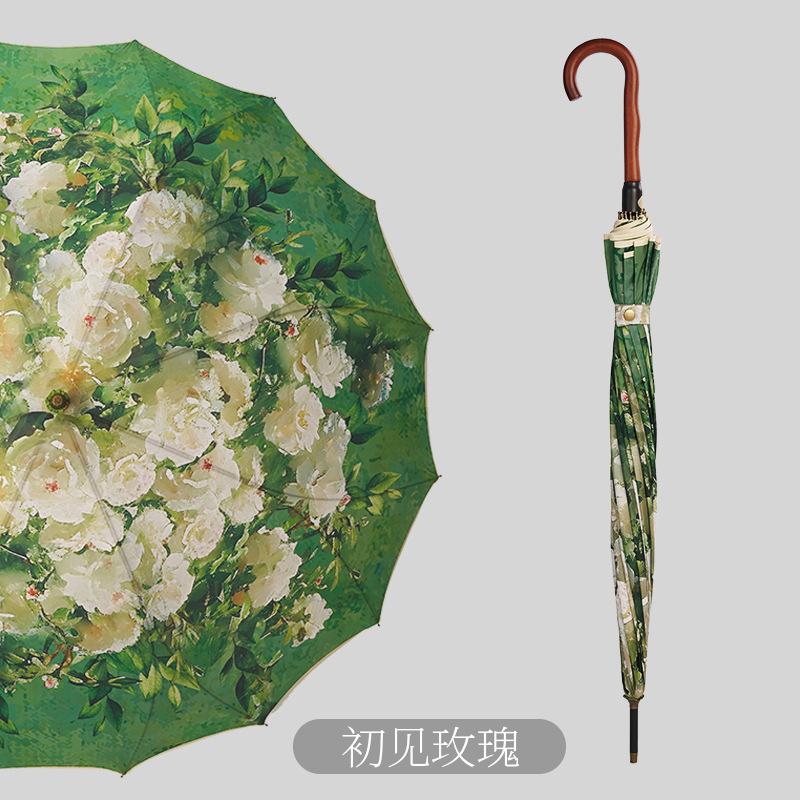 

Новый зонт-цветок Цельный зонт с 16 спицами Зонт от солнца с длинной ручкой Зонт с ручным открыванием можно использовать как одинарный