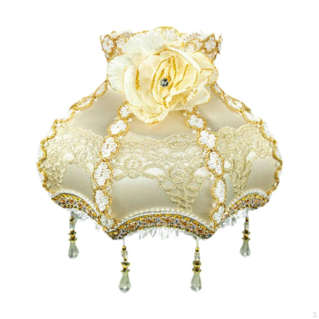 Fringe Lamp Shade Lampshade Cloth Art Vintage Bead Lace for Living Room Restaurant Home