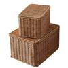 Nordischer Stil Imitation Rattan Aufbewahrungsbox mit Deckel - Schlafzimmer Kleiderorganizer