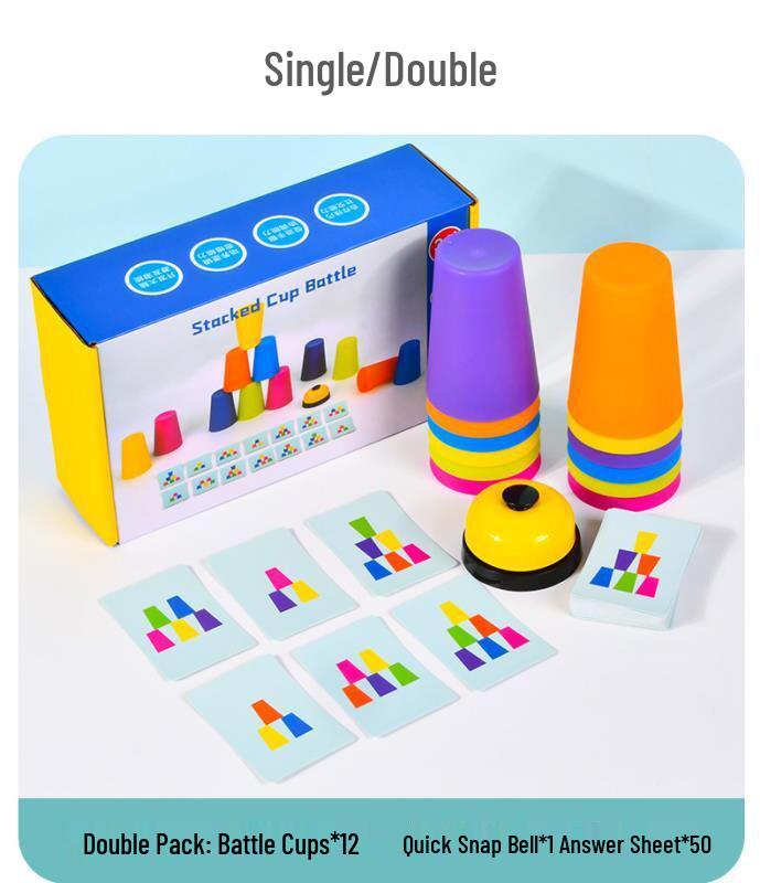 Children's Educational Stacking Cups & Cards Set for Early Learning and Speed Training