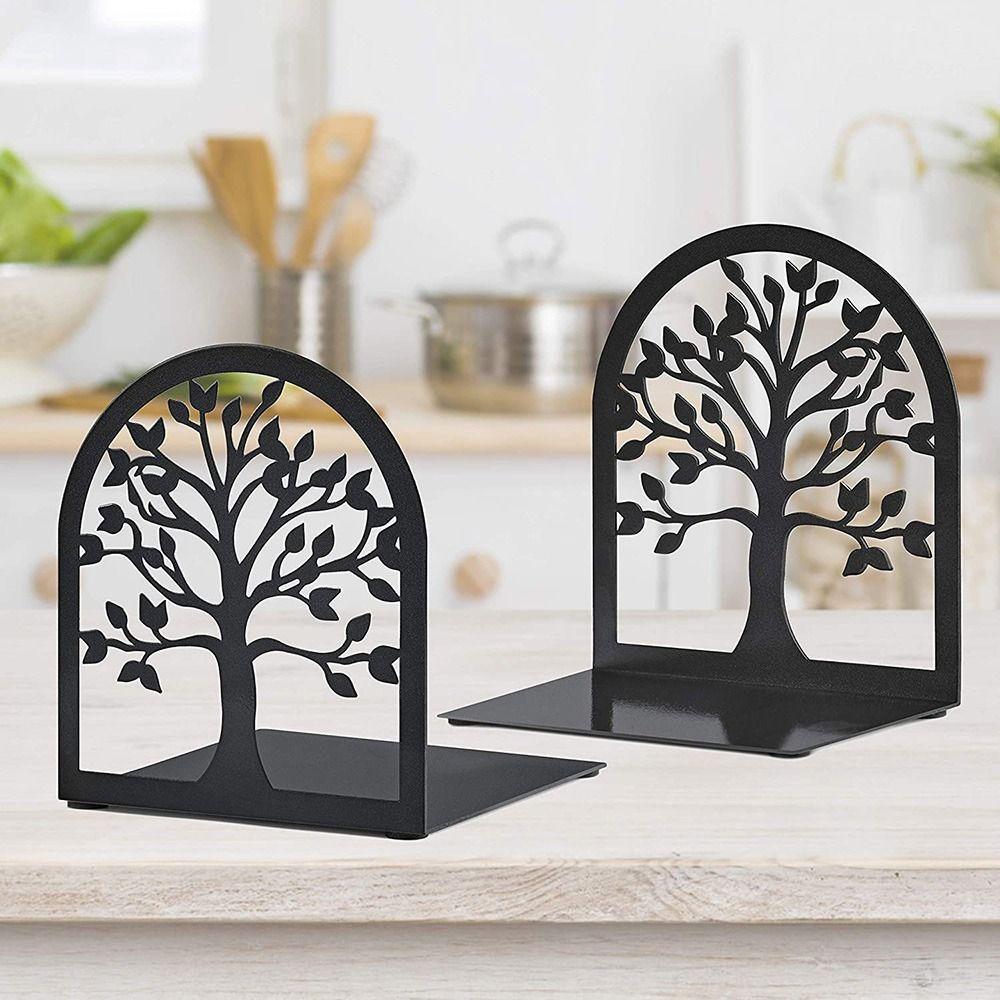 Stationery Desk Organizer Iron Art Non-Slip Book Stand Bookends Book Holder Book Support Shelf