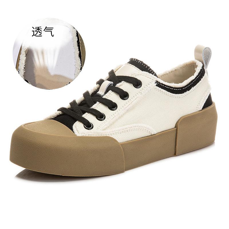 

Повседневная парусиновая обувь женская весна 2025 года новые женские туфли универсальные маленькие белые туфли женские туфли на плоской подошве модные женские туфли 40 чёрный