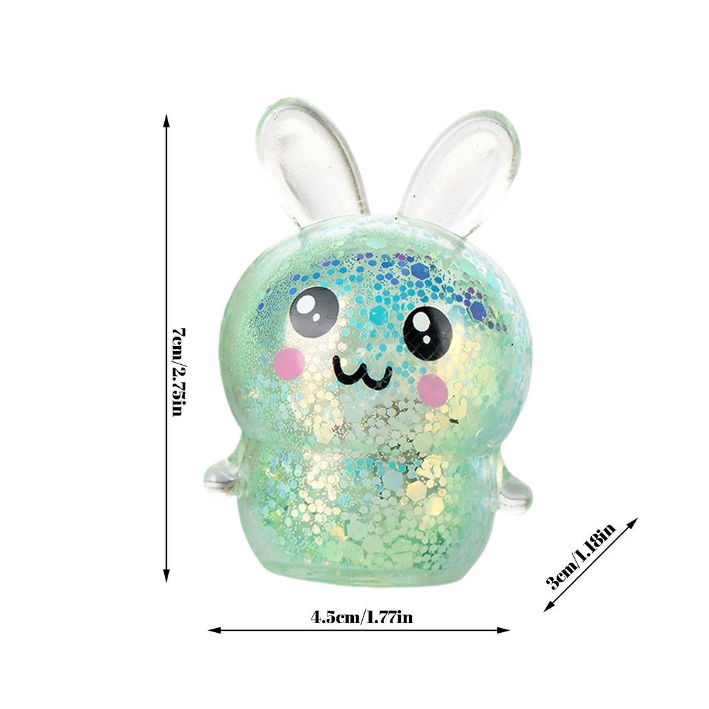 1PCS Squishy Bunny Stress Balls with Light Stress Relief Toy Girls Kids Fidget Toys Colorful Rabbit for Easter Basket gifts