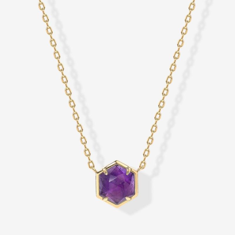 Women's Dainty Chain Necklace with Gemstone Pendant Fashion Choker Style