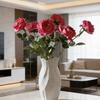 Artificial Rose Flower Fake Real Touch Rose with Stem Big Bloom Rose Branches for Wedding Bouquet Party Valentine's Day Floral Arrangement Home