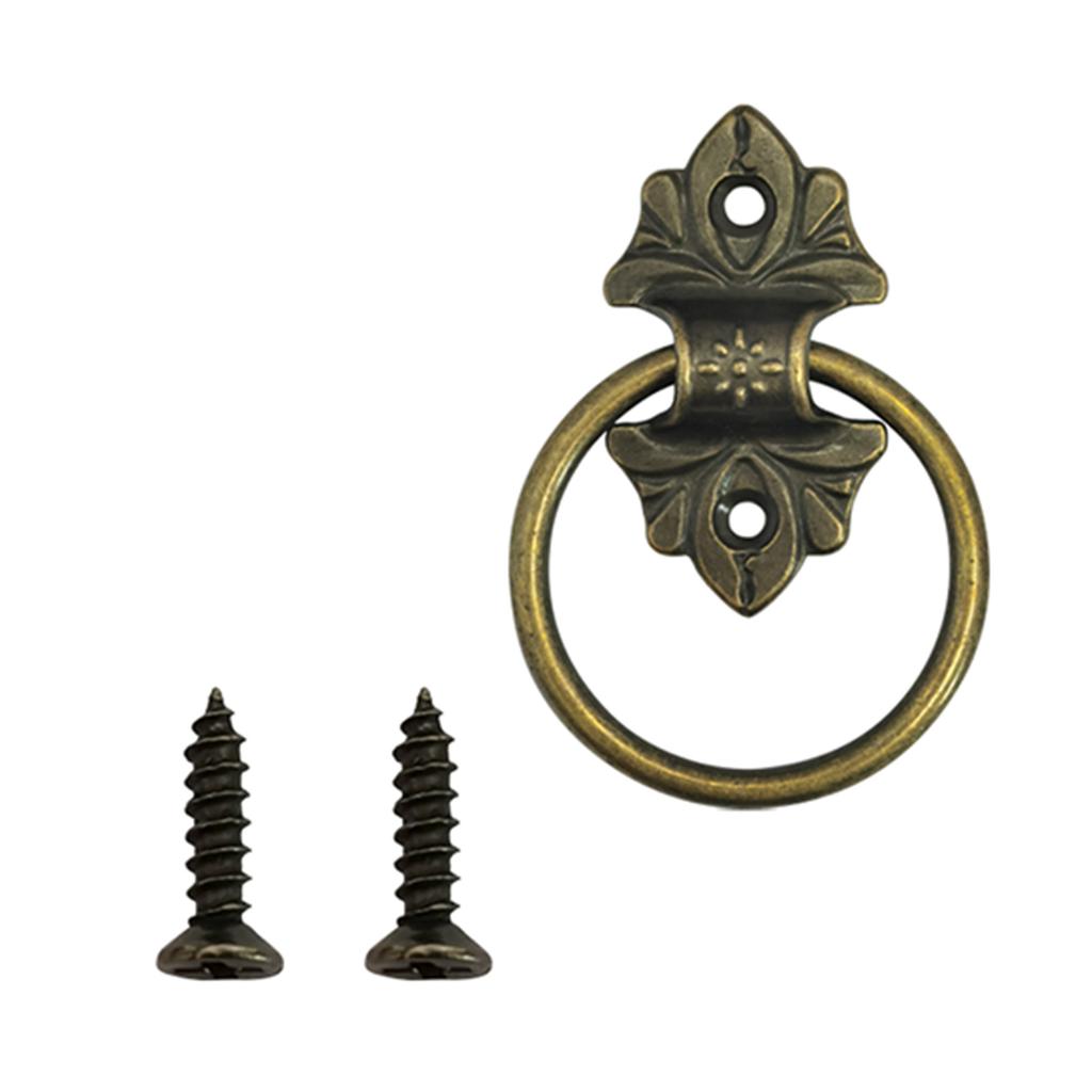 Classical Round Drawer Pulls Metal Cabinet Handles In Antique Bronze Finish Vintage Inspired Drawer Knobs for Household