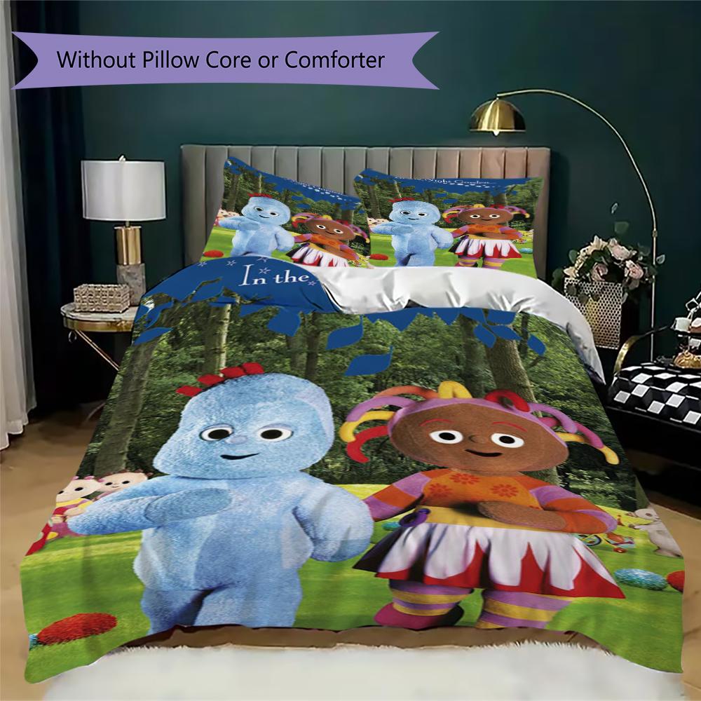 Pościel z wzorem In The Night Garden, Zestaw kołdry Poszewka na kołdrę Poszewka na poduszkę Domowy Prezent Urodzinowy(1 * poszwa na kołdrę + 2 * poszewki na poduszki, bez rdzenia)_lx