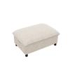 Sofa Stool with Storage, Chenille, Padded Footstool Bench with 8 Cm Legs, Versatile Seat Cushion for Living Room, Bedroom, Beige, 98x65x48 Cm
