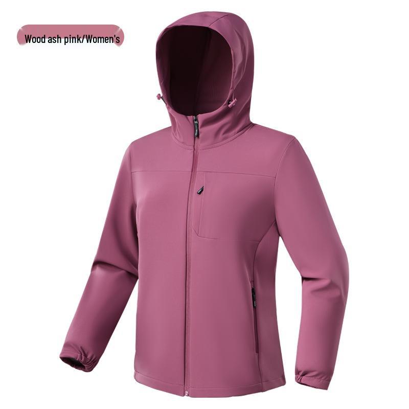 Couples  Soft Shell Hooded Jacket - Waterproof, Windproof, Slim-Fit, Lightweight for Spring & Autumn Mountaineering. M