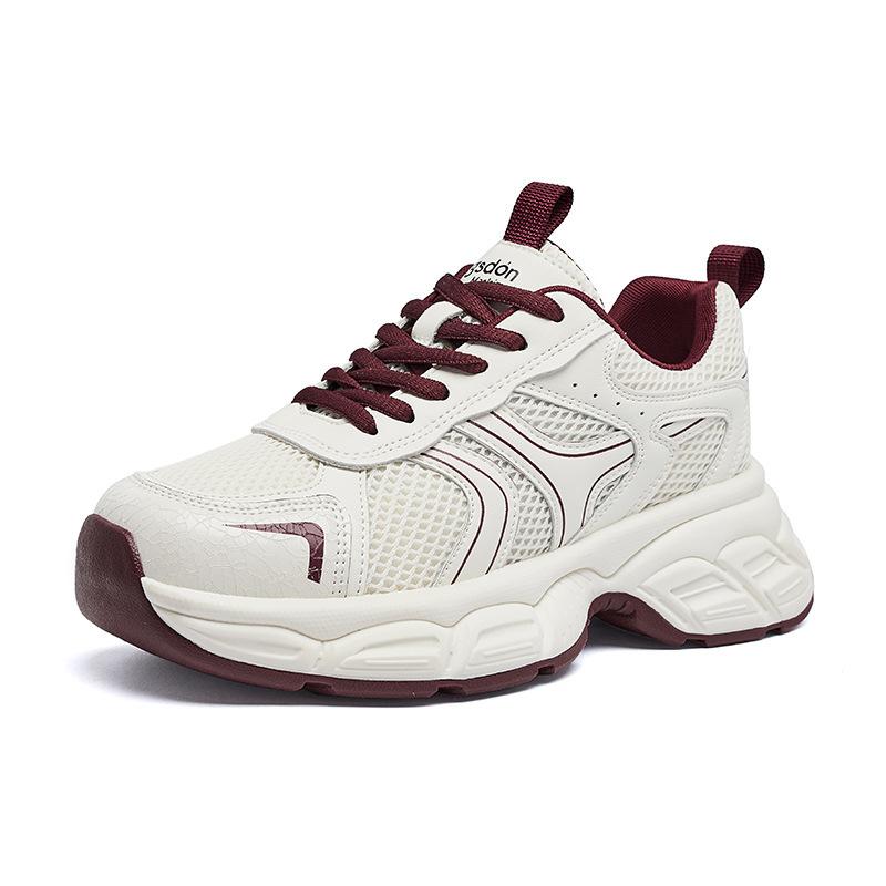 Augustine platform dad shoes women's spring 2025 new white lightweight casual shoes show feet small sports shoes