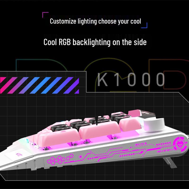 Langtu K1000MOA Mechanical Gaming Keyboard - Wired 104-Key Blue Switch, PBT Keys, for Esports & Office.