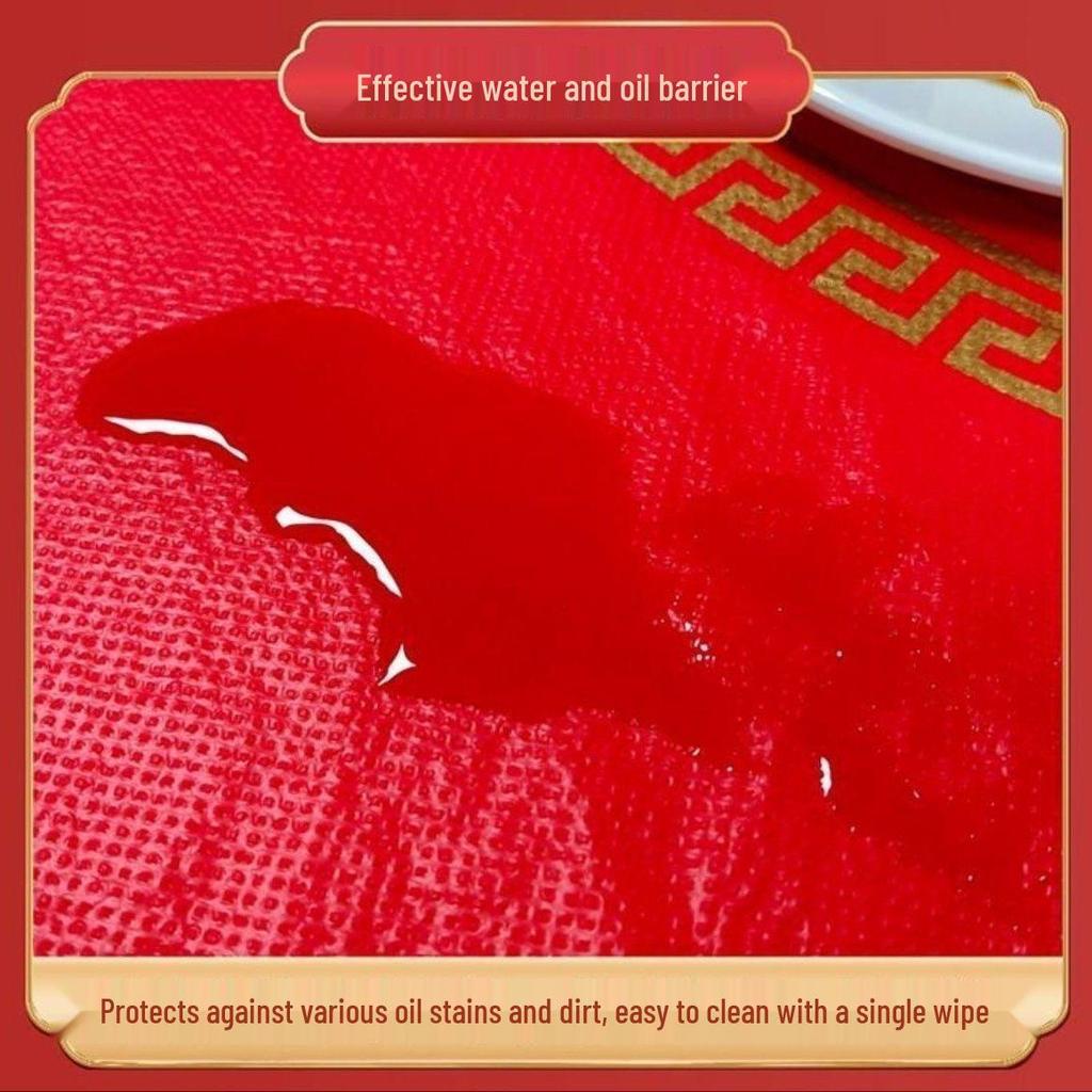 Elegante wasserdichte und schmutzabweisende rote Tischdecke für Hochzeiten