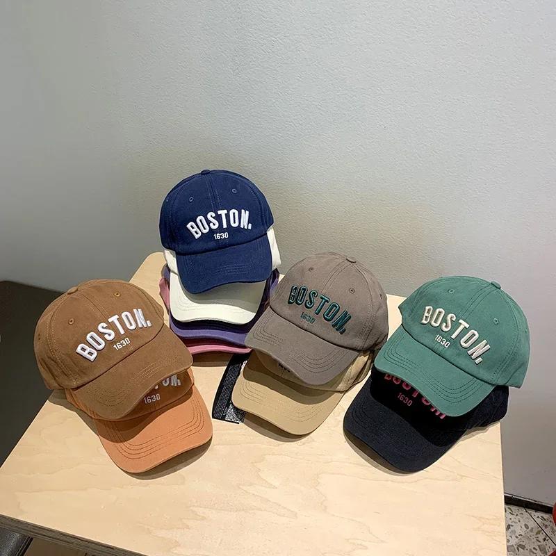 Letter Embroidery Kids Baseball Cap Solid Color Hip Hop Snapback Hat for Boy Girl Peaked Caps Summer Adjustable Children Sun Hat