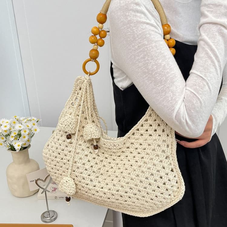 Hand Crocheted Hollow Underarm Bag Women's Shoulder Bag