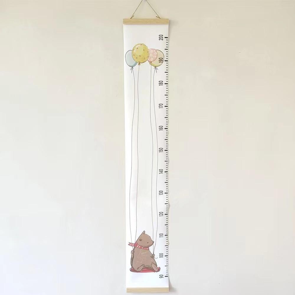 2M Höhe Kinderwachstumstabelle Wandbehang Cartoonmuster Größentabelle Wachstumslineal Abnehmbares Höhenmesslineal