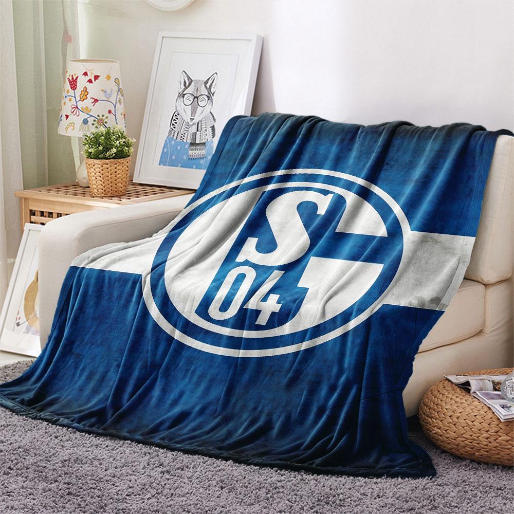1PC FC Schalke 04 Patterned Flannel Blanket Suitable For All Seasons for Home Decor Warmth and Comfort Gifts Holiday Present