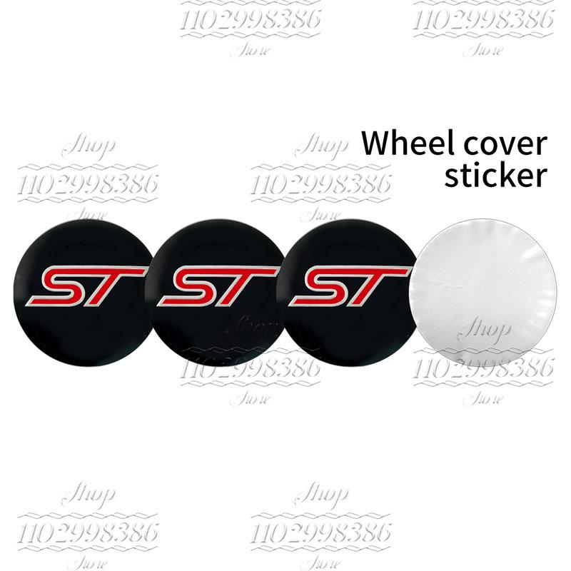 4Pcs Car Styling ST Emblem Wheel Center Hub Cover Sticker Rim Badge Accessories For Ford Focus Fiesta MK2 3 4 5 Kuga Mondeo Edge CVV1
