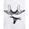 Sex underwear sexy women's mesh see-through lace three-point pajamas two-piece set