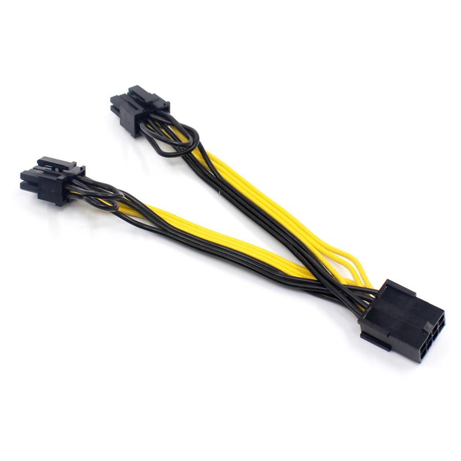 10Pcs 8 Pin to Dual 6 pin+2 pin Male PCI-E PCIE GPU Power Cable Splitter Adapter
