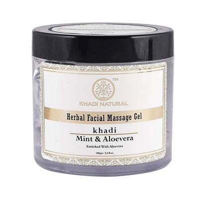 Natürliches Gesichtsmassagegel mit Menthol und Aloe Vera (100 g), Kräuter-Gesichtsmassage-Gel Minze & Aloevera, Khadi Natural