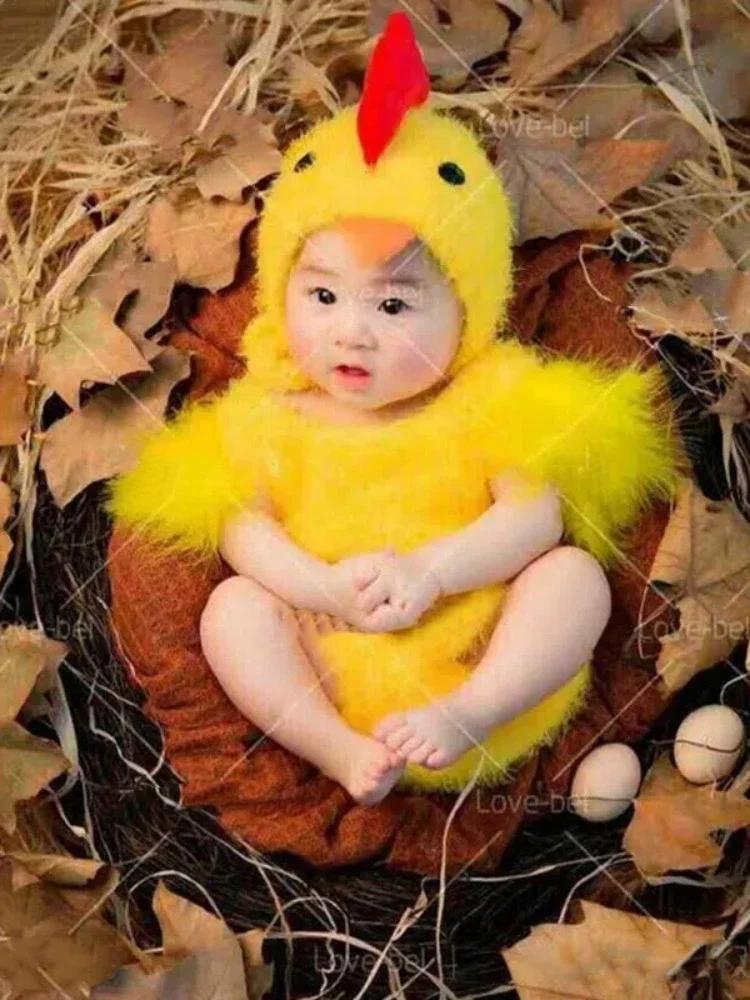 

Children s Photography Clothing - Chicken Theme Props Outfit Creative Artwear for Baby 100 Days Old Studio Art Photo Shoots One Size