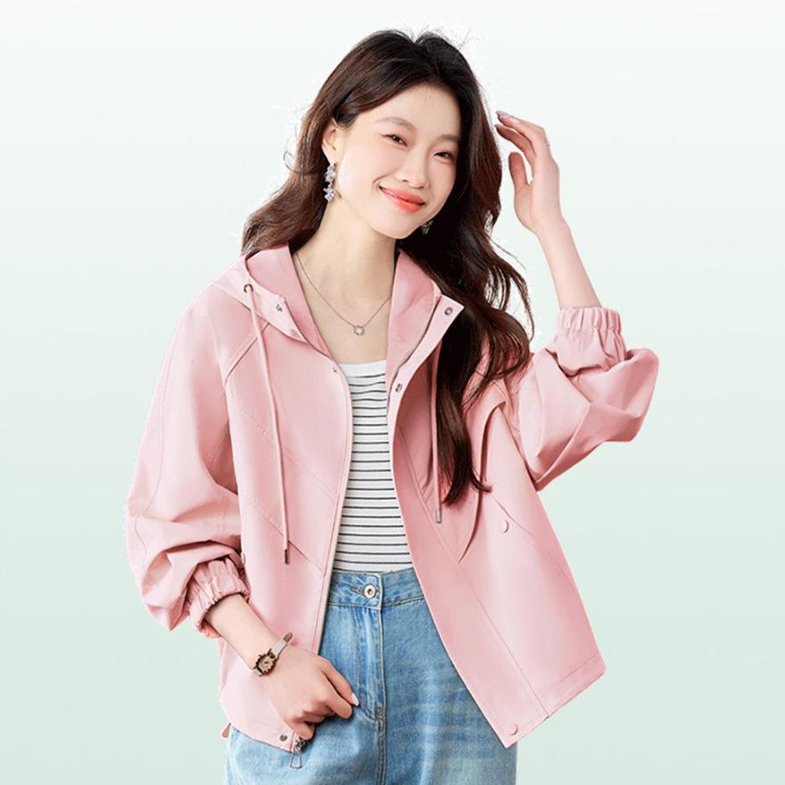 Fashion casual hoodie jacket women's spring and autumn new loose large size design short jacket