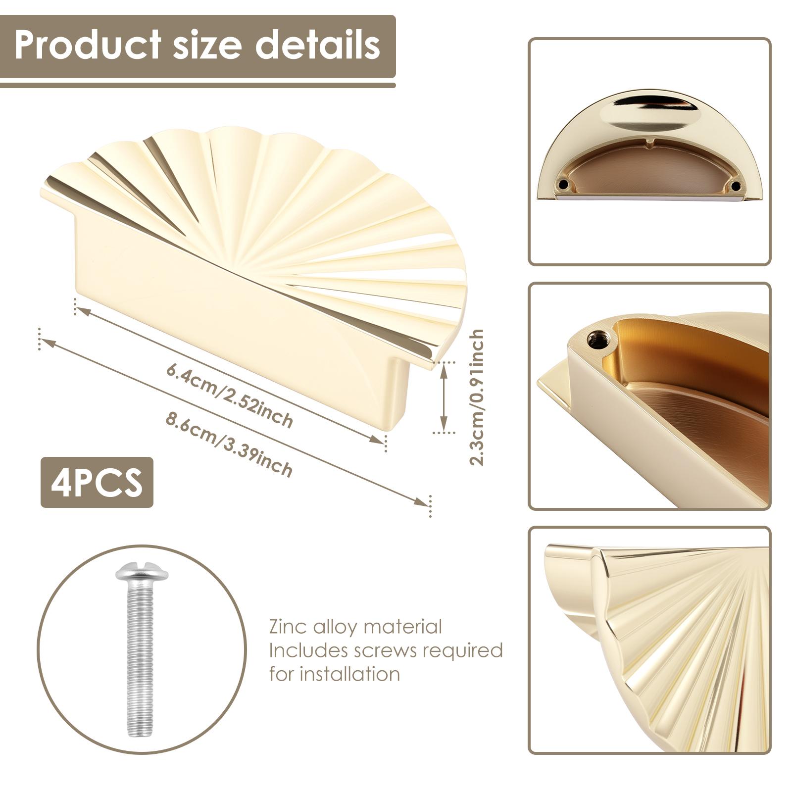 

Набор из 4 шт. ручек для ящиков, ручки для шкафа из цинкового сплава, полукруглые ручки-скобы, современные декоративные ручки для шкафа, мебельная фурнитура