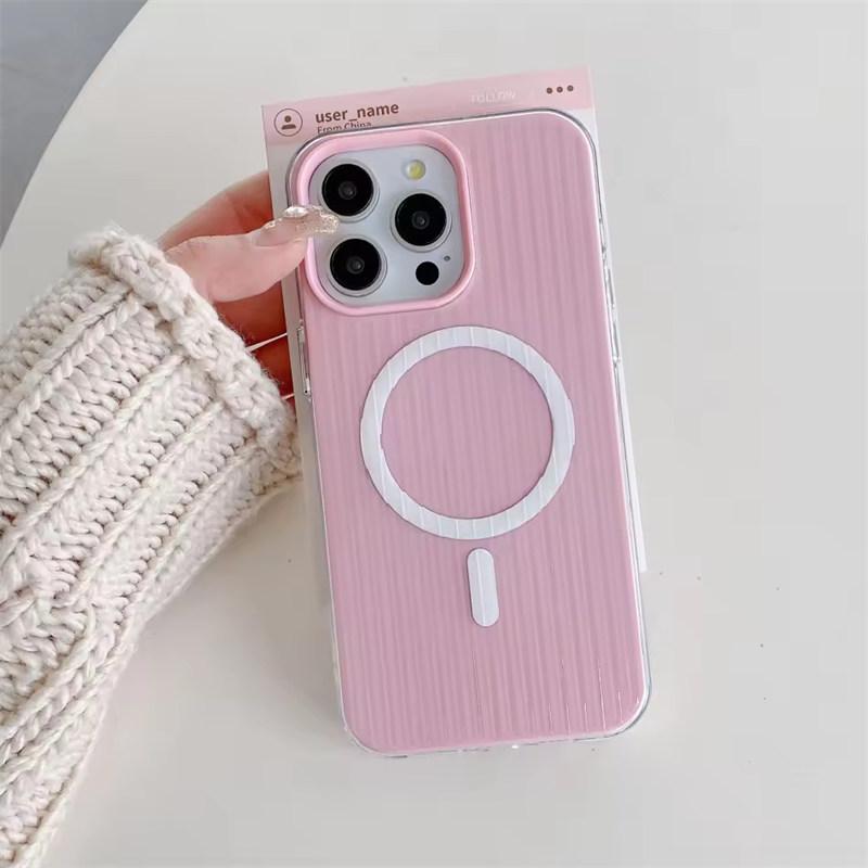 3D Ultrafino Para Carregamento Sem Fio Magnético Capa de Celular Para Funda iPhone 11 12 13 14 15 16 Pro Max Capa Traseira Protetora